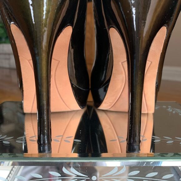 Joan & David Dark Green Patent Leather Formal Heels - Picture 8 of 13